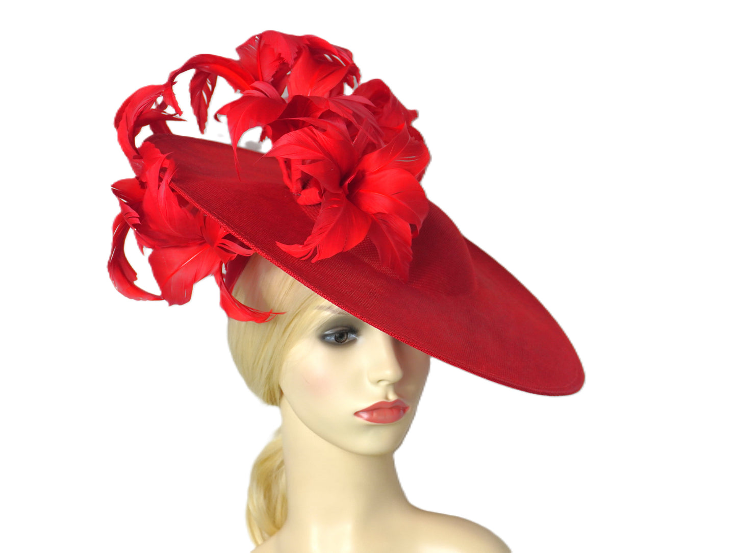 Red Hatinator with Feather Flowers