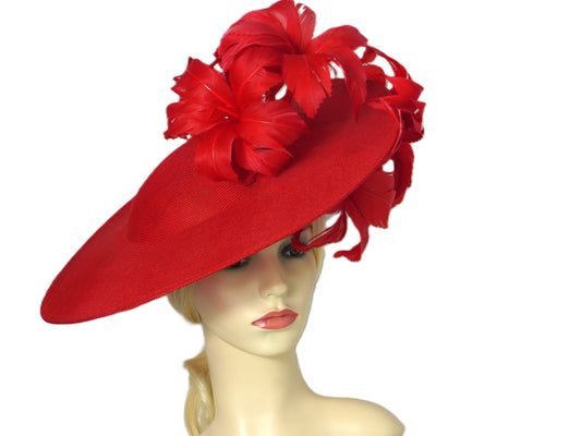 Red Hatinator with Feather Flowers