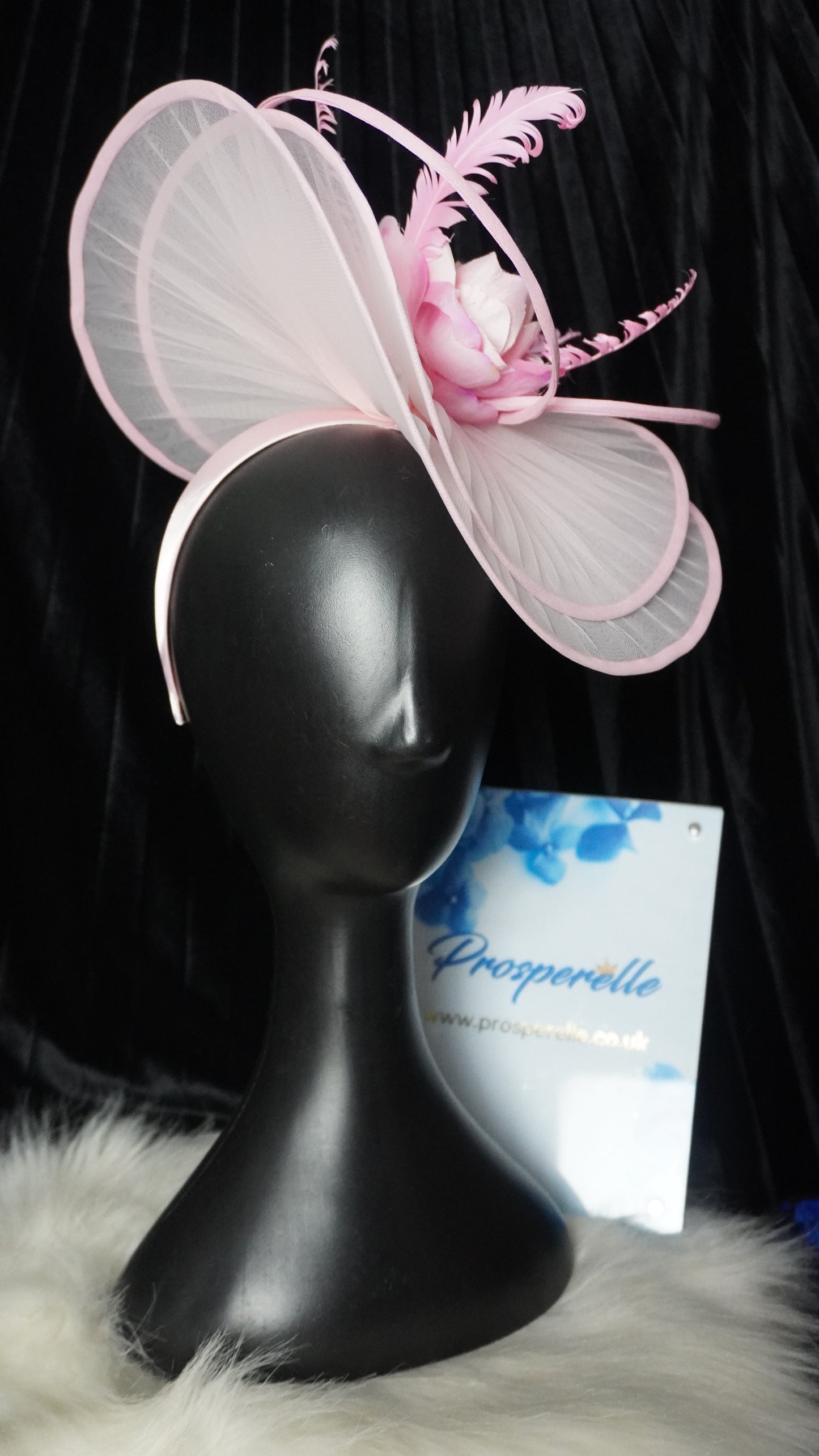 Large Pink Rose Fascinator Hat