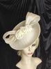 Large Ivory Cream Fascinator Hat