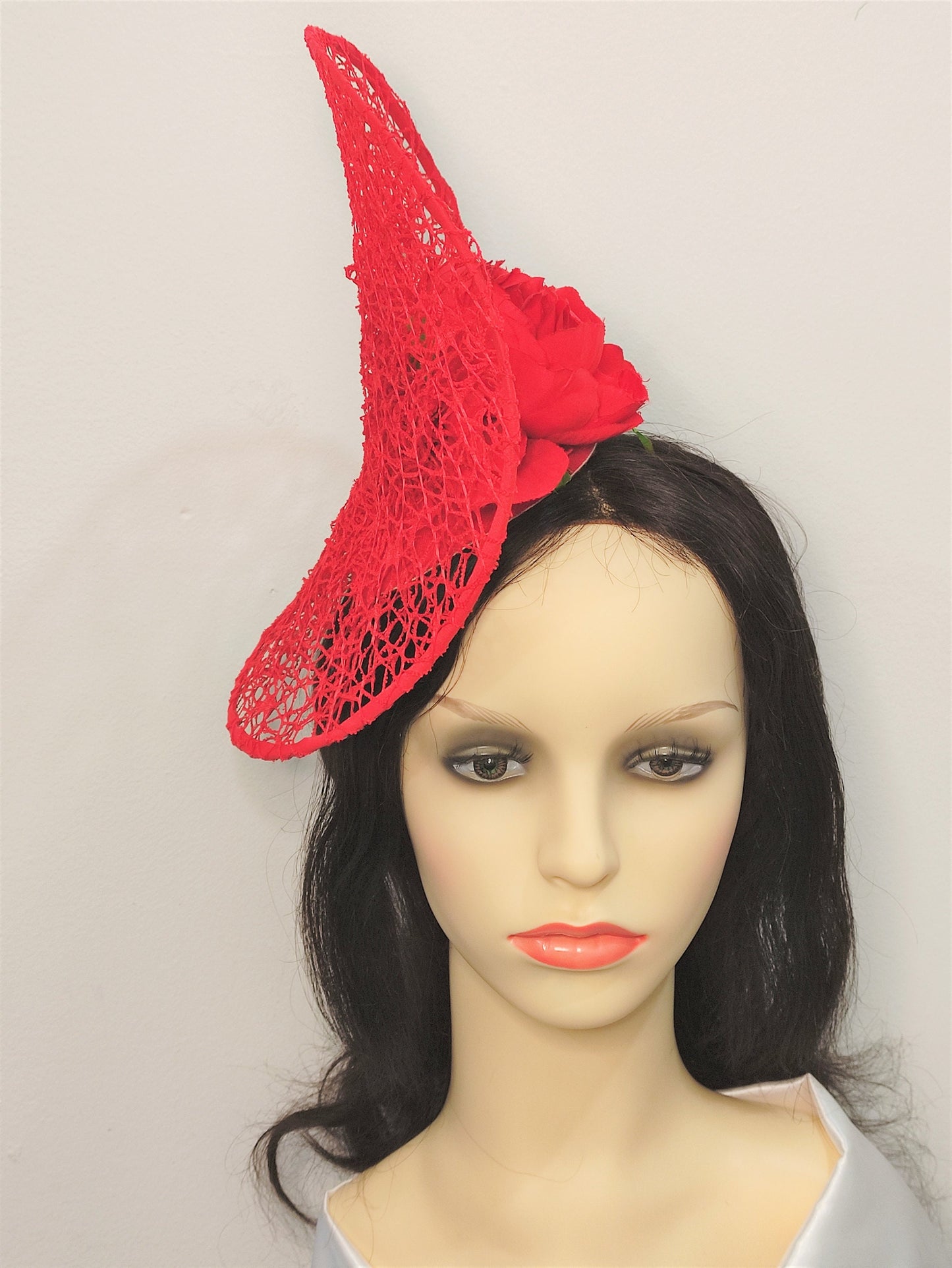 Red Fascinator Derby Hat- Red Hat -Fashions on the field hat Wedding hat