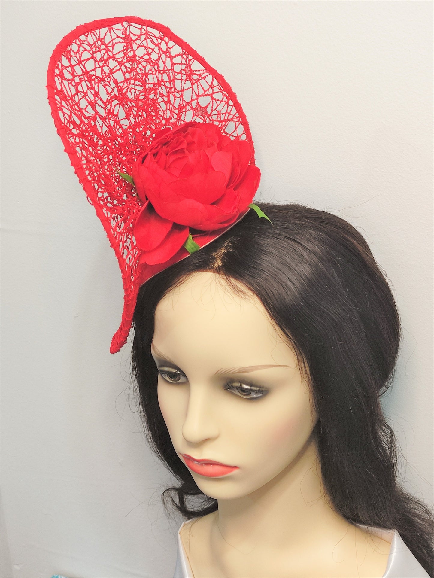 Red Fascinator Derby Hat- Red Hat -Fashions on the field hat Wedding hat