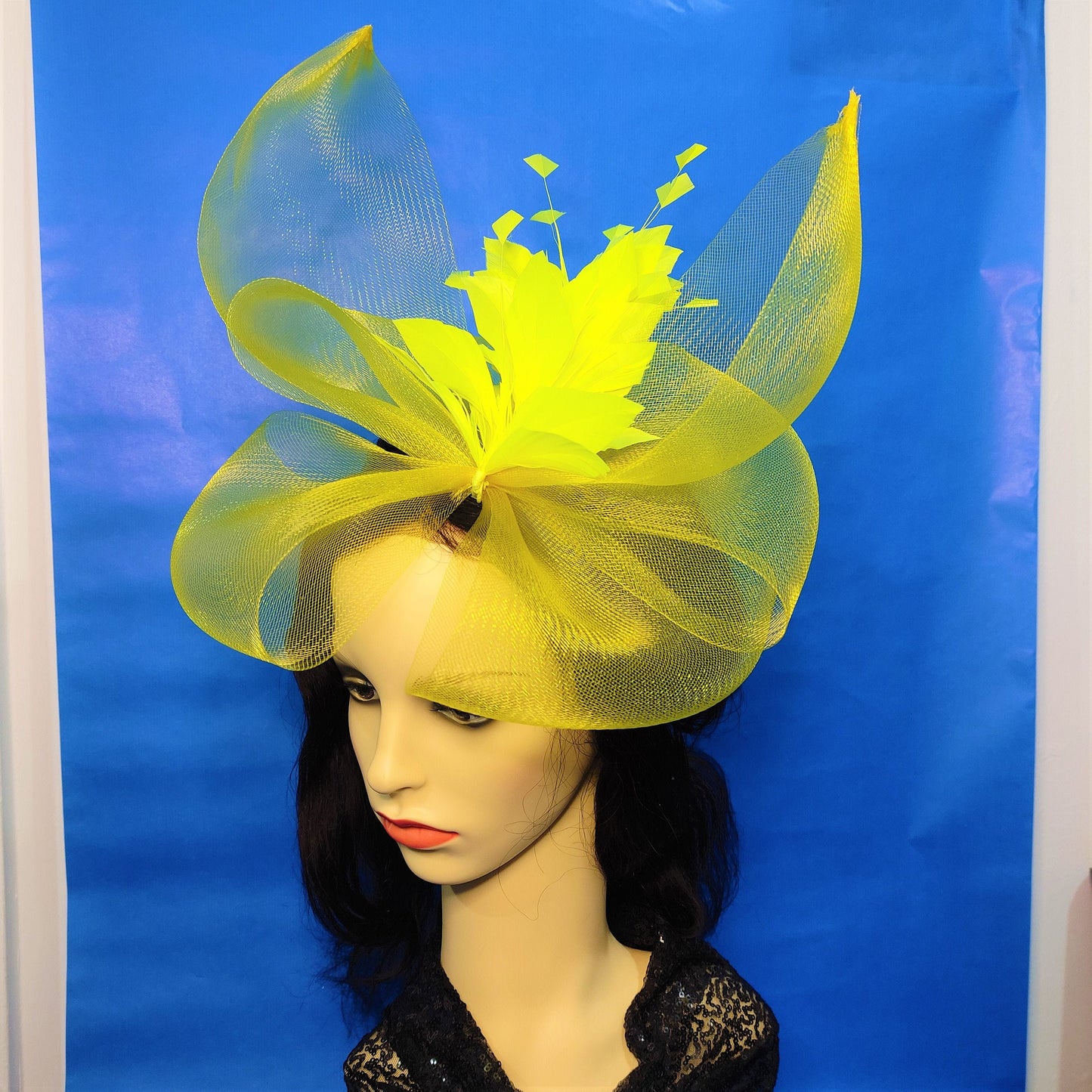 Yellow Fascinator Freeform, Royal Ascot Fascinator Yellow- Butterfly hat -Derby Fascinator - Special occasion hat