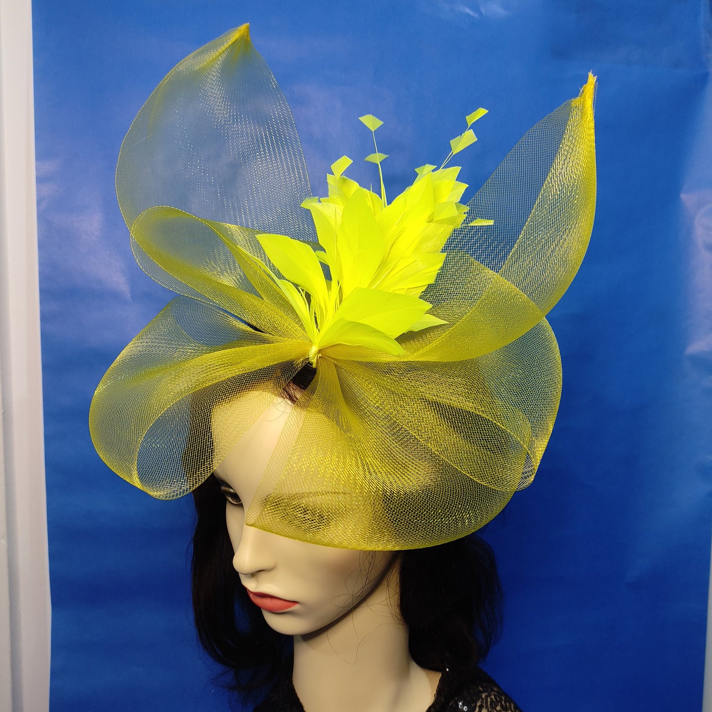 Yellow Fascinator Freeform, Royal Ascot Fascinator Yellow- Butterfly hat -Derby Fascinator - Special occasion hat