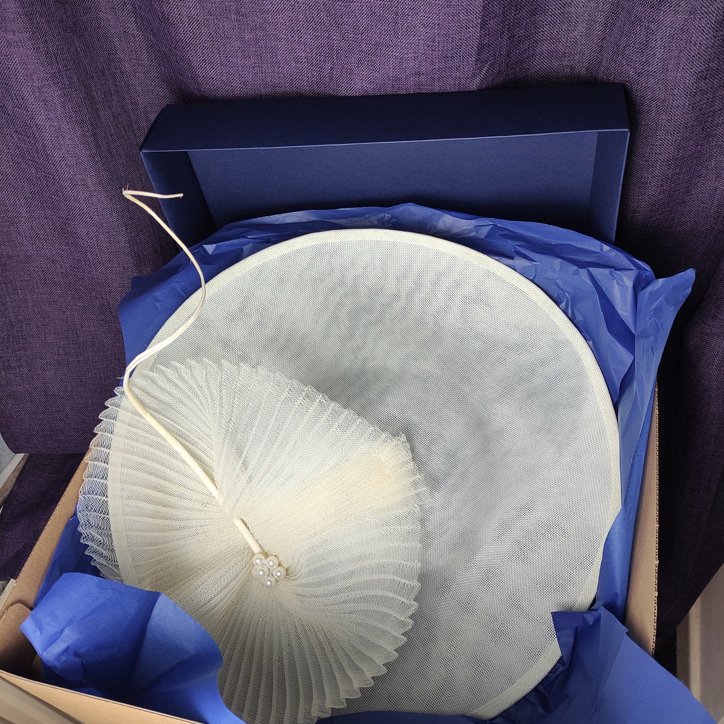 Ivory Hat Wide Brim- Mother of the Bride Hat, Kentucky derby Hat, Wedding Hat, Occasion Hat, Royal Ascot Hat