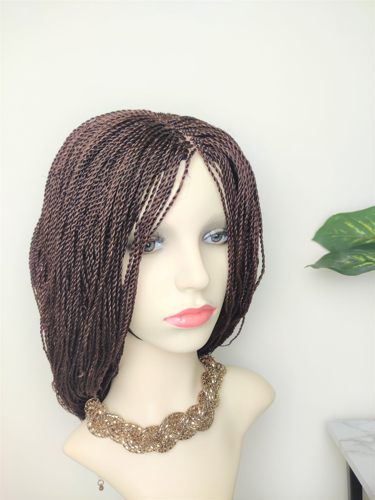 Million Braids Wig, Dark Brown Micro twist, 21 inches