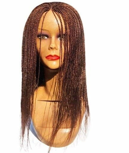Million Braids Wig, Dark Brown Micro twist, 21 inches