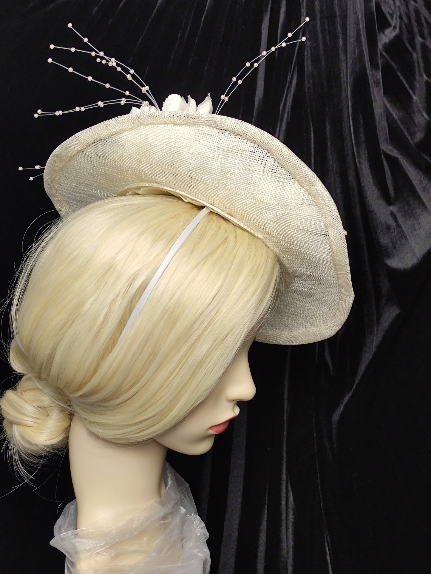 Ivory Hat- Exquisite Mother of the Bride Hat, Royal Ascot Hat