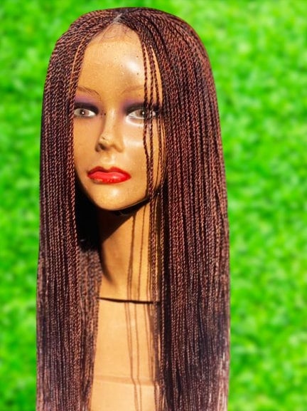Million Braids Wig, Dark Brown Micro twist, 26 inches