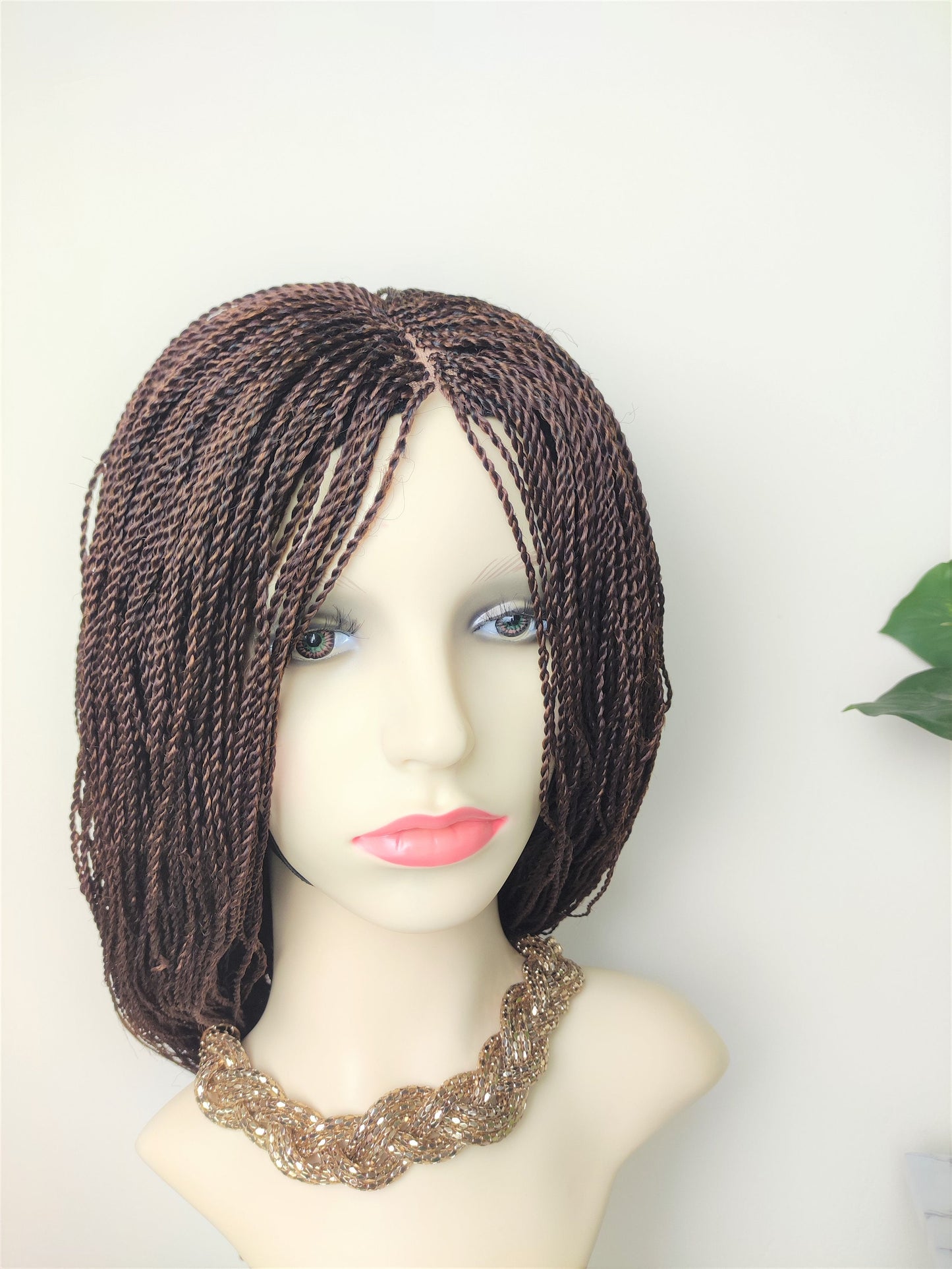 Million Braids Wig, Dark Brown Micro twist, 21 inches