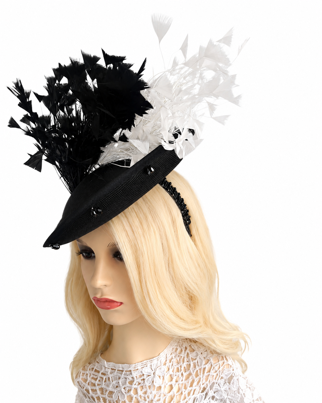 Black and white hat, wedding guest hats and fascinators