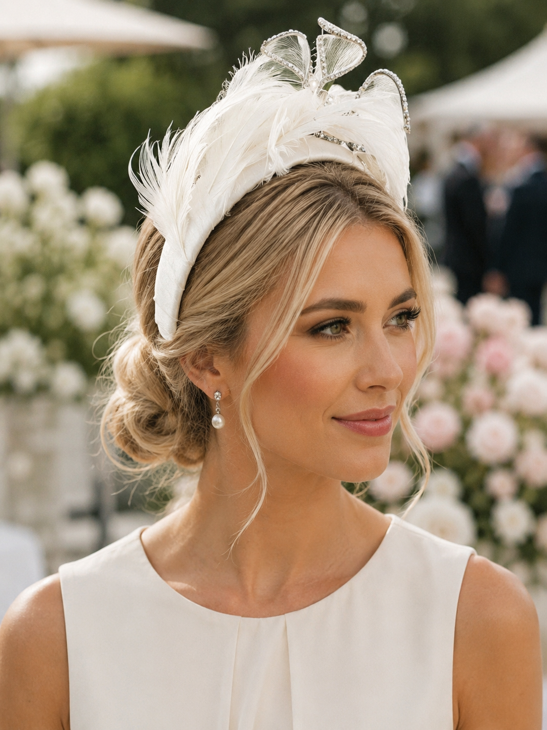 white fascinator