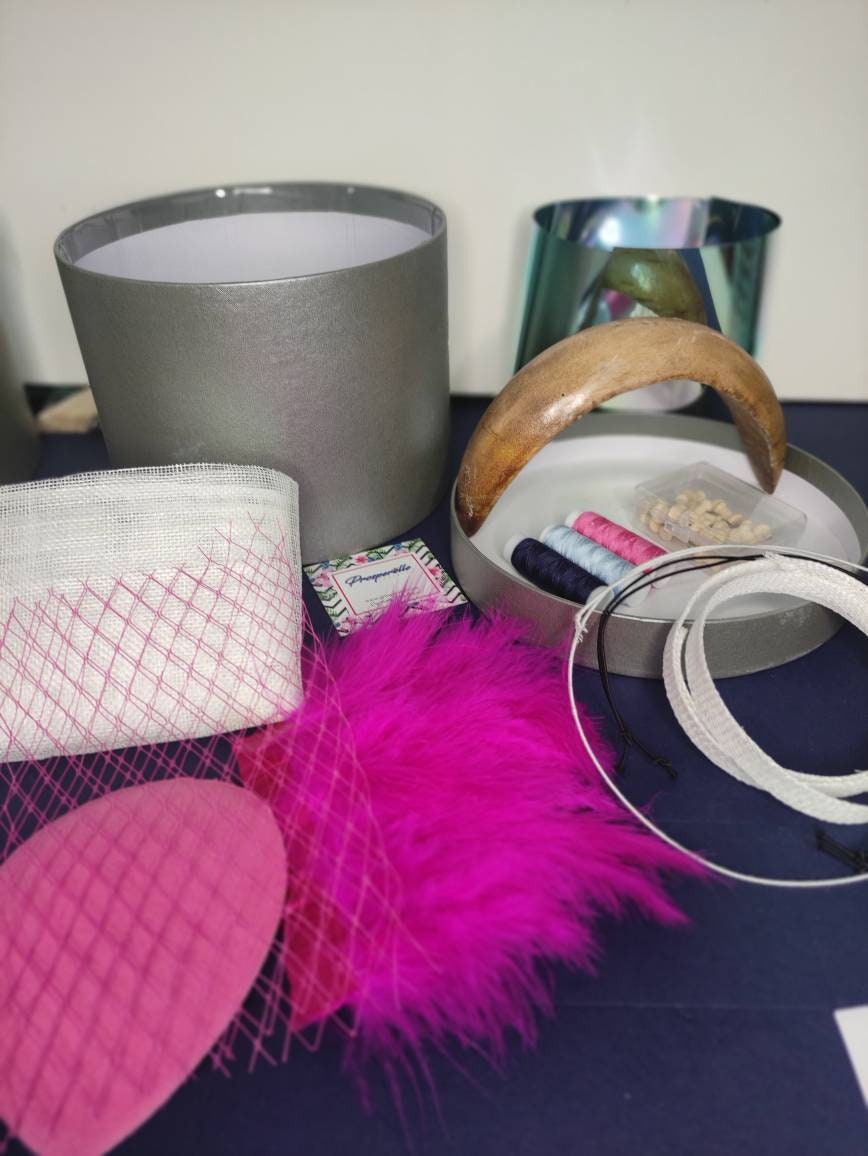 DIY Millinery kit with Hat Block, Make your own Ascot Hat, Bandeau