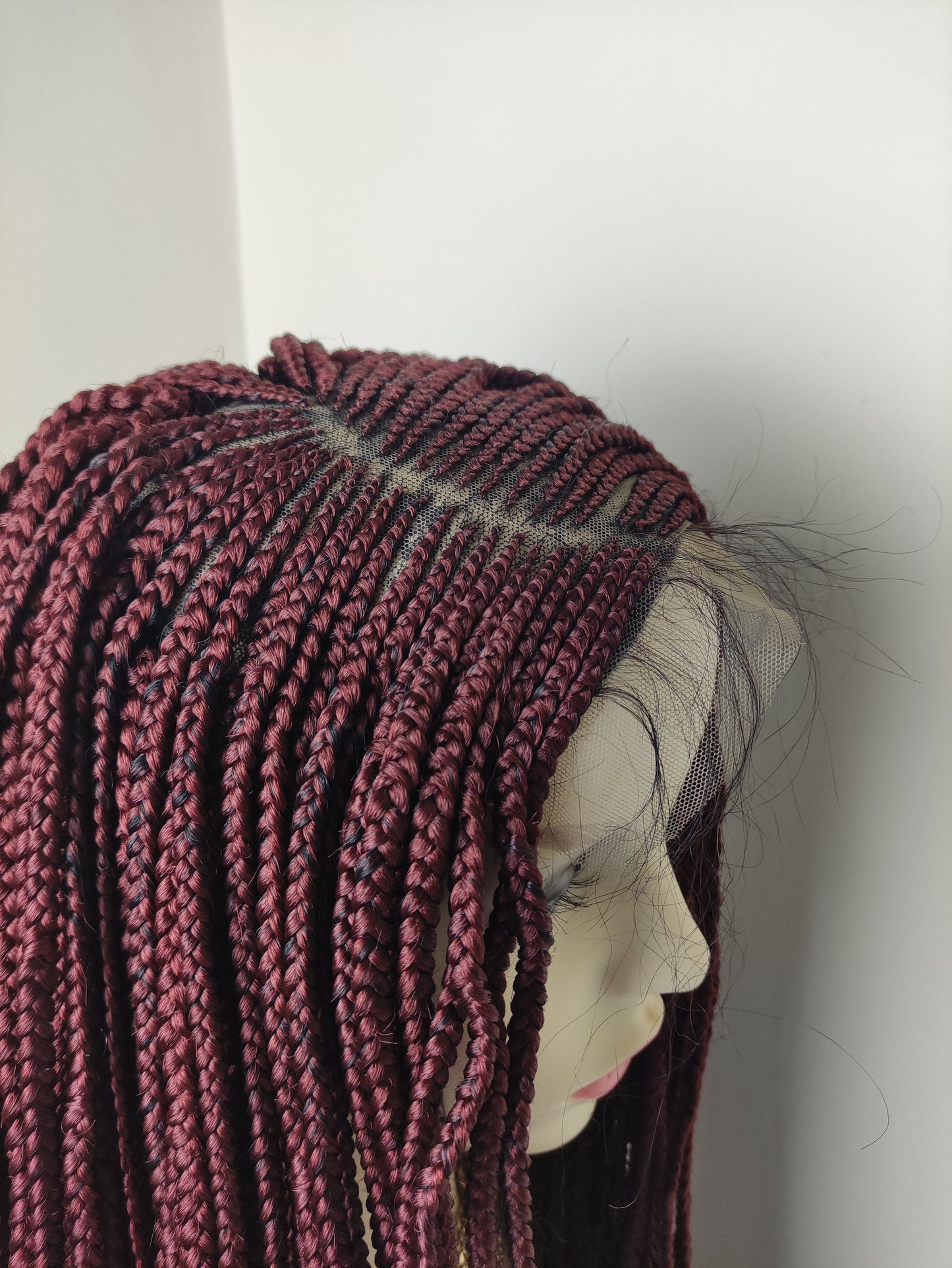 Ghana Weaving wig and braids 34 inches, Reddish Brown braids wig